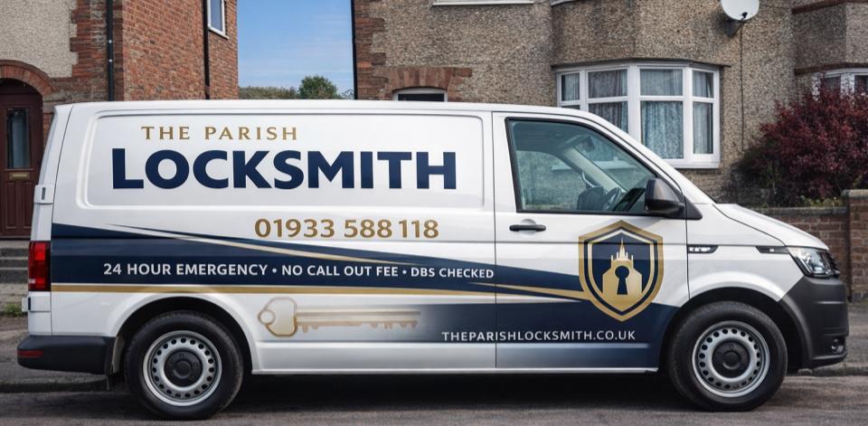 The Parish Locksmith Irthlingborough services van