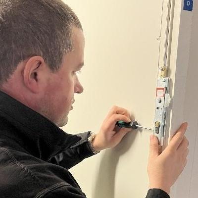 The Parish Locksmith in Irthlingborough at work