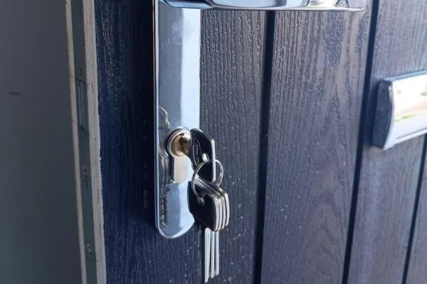 New lock and keys fitted to a composite front door in Rushden.