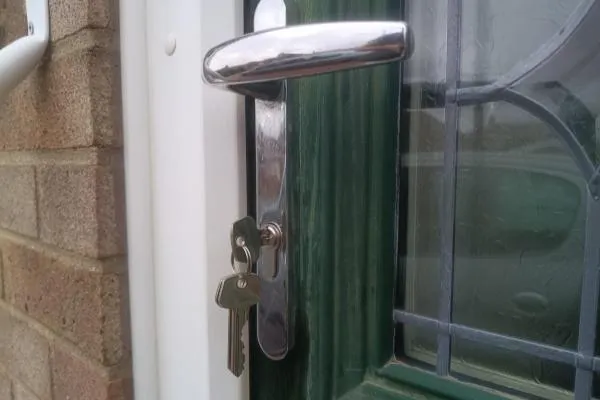 Repaired lock with new keys fitted to a residential composite door