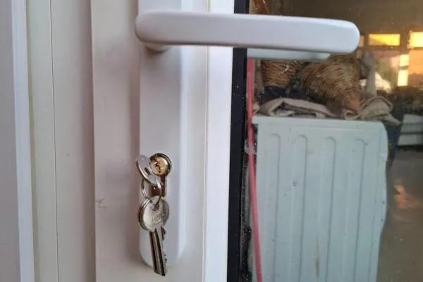 uPVC door lock and handle repaired during an emergency locksmith call-out in Higham Ferrers.