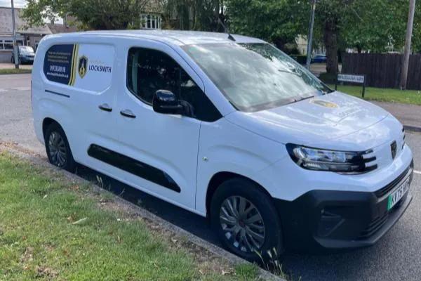 The Parish Locksmith van parked in Irchester before attending a locksmith call-out.