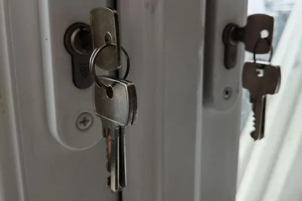 Two replacement cylinder locks fitted to a uPVC door in Higham Ferrers.