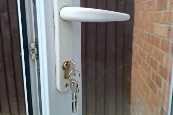 uPVC door lock and handle fitted at a property in Higham Ferrers.