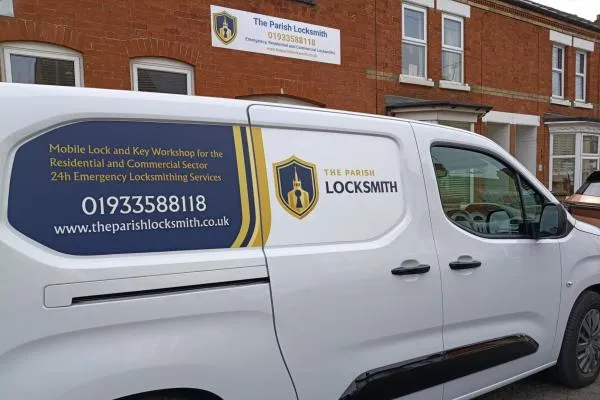 The Parish Locksmith mobile workshop van serving Rushden, Wellingborough and surrounding areas